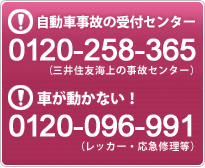 【事故にあわれたお客様】自動車の事故受付、火災・損害保険の事故受付 0120-963-***